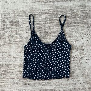 PAC Sun Navy Blue Floral Women's crop Top
